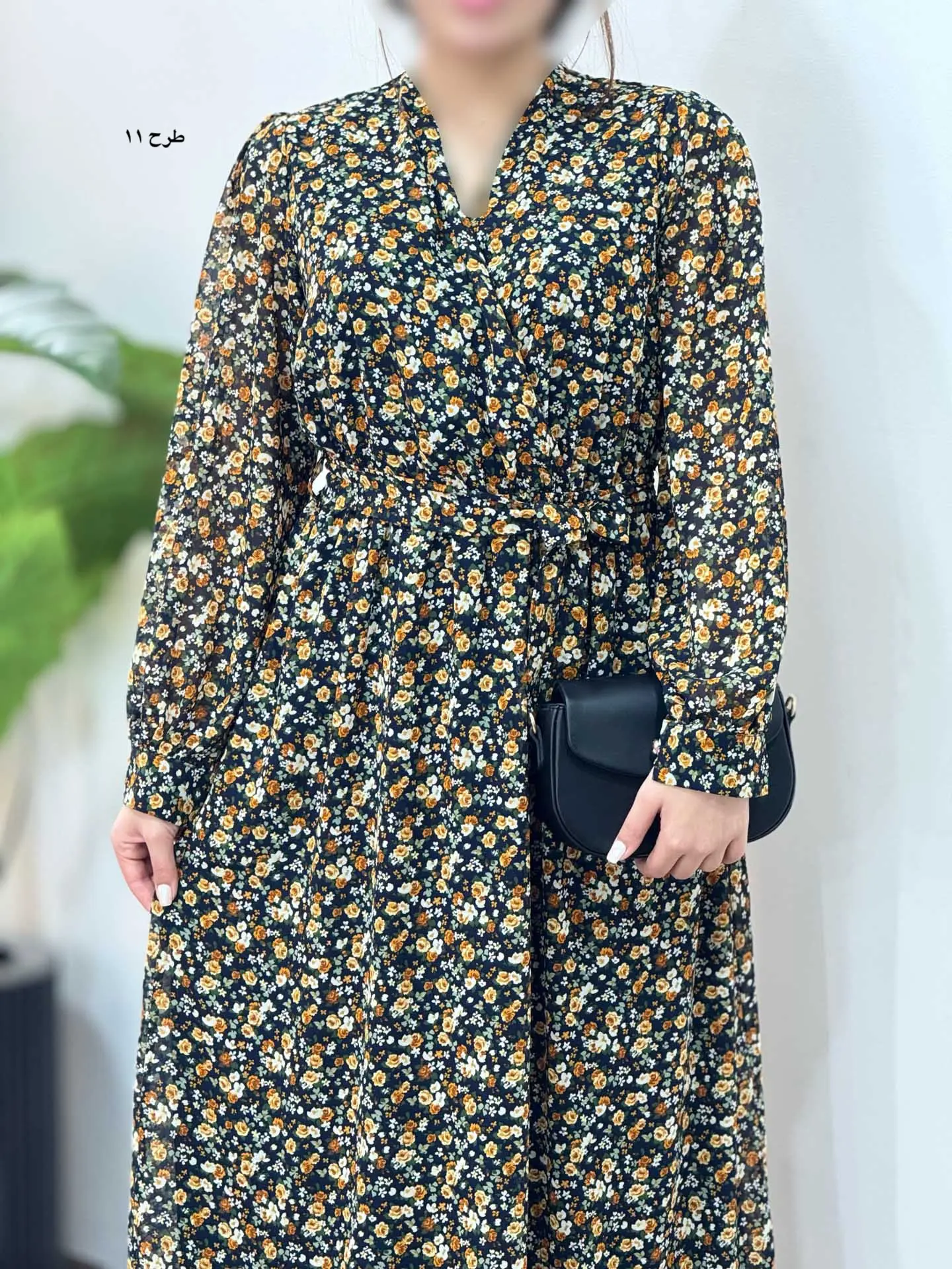 پیراهن بلند حریر آستردار آوا کد 4760